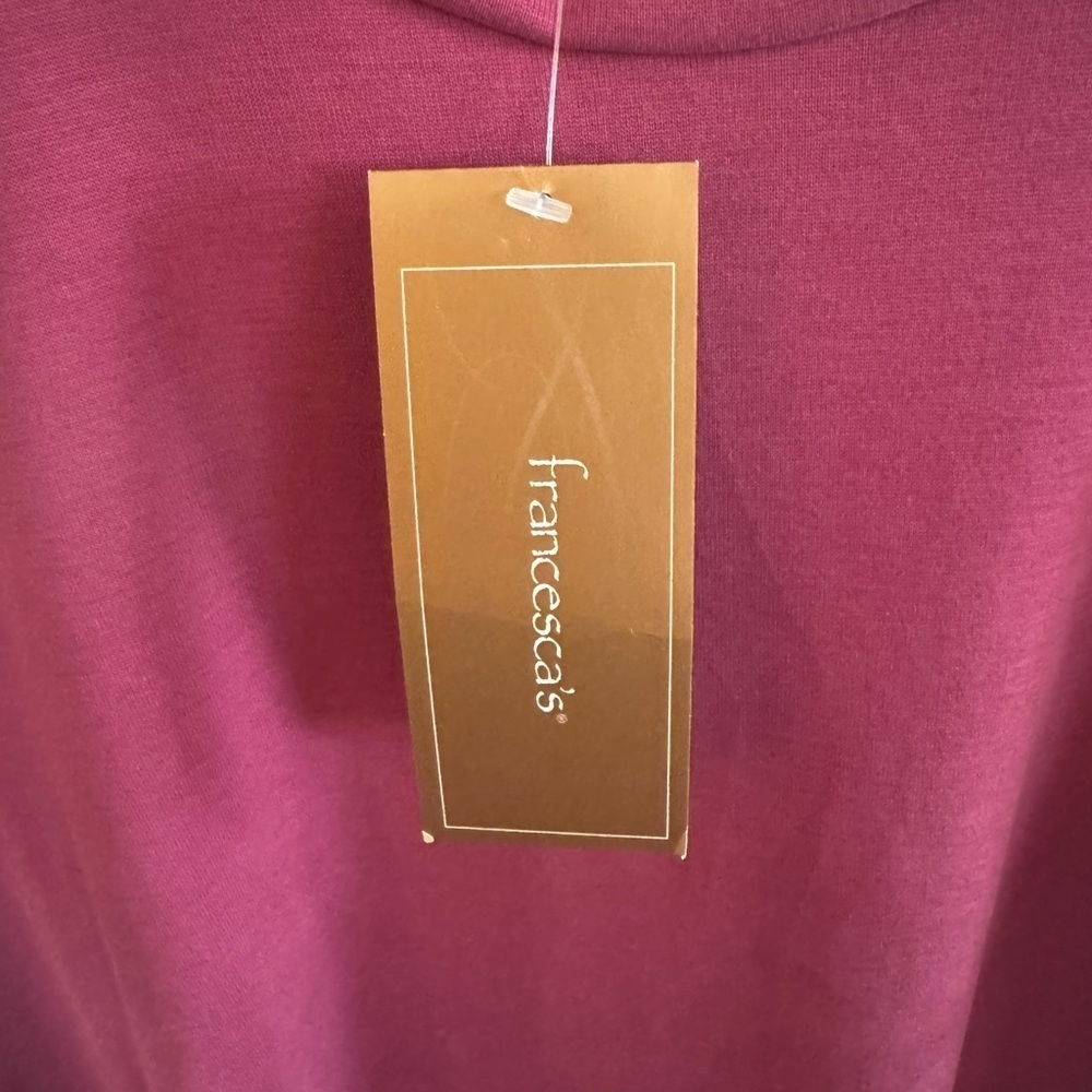 NWT! Women’s alya super soft short sleeve burgundy colored t-shirt dress Size Lg - Picture 3 of 5